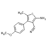结构式 CAS# 100005-23-0, 2-氨基-4-(4-甲氧基苯基)-5-甲基-3-噻吩甲腈