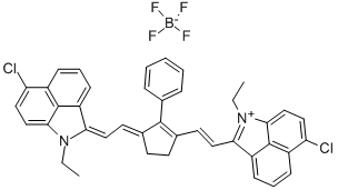 CAS#: 100012-45-1， 6-Chloro-2-[2-(3-[(6-chloro-1-ethylbenz[c,d,]indole-2[1H]-ylidene)ethylidene]-2-phenyl-1-cyclopenten-1-yl)ethenyl]-1-ethylbenz[c,d]indolium tetrafluoroborate