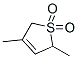 structure of CAS# 10033-92-8, 2,4-Dimethyl-2,5-Dihydrothiophene 1,1-Dioxide;Thiophene, 2,5-Dihydro-2,4-Dimethyl-, 1,1-Dioxide;Wln: T5sw Cutj B1 D1;Ai3-21059