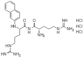 结构式 CAS# 100900-26-3, L-精氨酰-N-2-萘基-L-精氨酰胺三盐酸盐