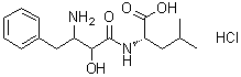 结构式 CAS# 100992-60-7, N-(3-氨基-2-羟基-4-苯基丁酰基)亮氨酸盐酸盐(1:1)