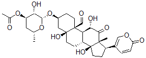 CAS#: 101329-50-4， [(2S,3S,4R,6R)-2-[[(3S,5S,8R,9S,10S,11S,13R,14S,17R)-10-Formyl-5,11,14-Trihydroxy-13-Methyl-12-Oxo-17-(6-Oxopyran-3-Yl)-1,2,3,4,6,7,8,9,11,15,16,17-Dodecahydrocyclopenta[a]Phenanthren-3-Yl]Oxy]-3-Hydroxy-6-Methyloxan-4-Yl] Acetate