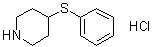 structure of CAS# 101798-65-6, 4-(Phenylsulfanyl)Piperidine Hydrochloride (1:1);4-(phenylsulfanyl)piperidine hydrochloride;4-(Phenyl<wbr>sulfanyl)<wbr>piperidin<wbr>e hydroch<wbr>loride; P<wbr>henyl pip<wbr>eridin-4-<wbr>yl sulfid<wbr>e hydroch<wbr>loride;4-(Phenyl<wbr>sulphanyl<wbr>)piperidi<wbr>ne hydroc<wbr>hloride, <wbr>Phenyl pi<wbr>peridin-4<wbr>-yl sulph<wbr>ide hydro<wbr>chloride