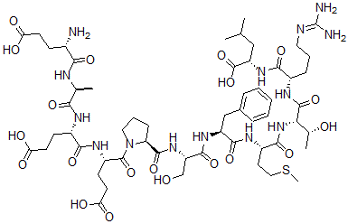 CAS#: 101849-76-7， N-[N2-[N-[N-[N-[N-[1-[N-[N-(N-L-a-glutamyl-L-alanyl)-L-a-glutamyl]-L-a-glutamyl]-L-prolyl]-L-seryl]-L-phenylalanyl]-L-methionyl]-L-threonyl]-L-arginyl]-L-Leucine