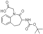 structure of CAS# 103105-97-1, [3-({[(2-Methyl-2-Propanyl)Oxy]Carbonyl}Amino)-2-Oxo-2,3,4,5-Tetrahydro-1H-1-Benzazepin-1-Yl]Acetic Acid;(3-N-Boc-amino-2-oxo-2,3,4,5-tetrahydro-;(3-N-Boc-<wbr>amino-2-o<wbr>xo-2,3,4,<wbr>5-tetrahy<wbr>dro-benzo<wbr>[b]azepin<wbr>-1-yl)-ac<wbr>etic acid;(3-N-BOC-<wbr>AMINO-2-O<wbr>XO-2,3,4,<wbr>5-TETRAHY<wbr>DRO-BENZO<wbr>[B]AZEPIN<wbr>-1-YL)-AC<wbr>ETICACID