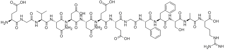 结构式 CAS# 103213-49-6, 1-L-谷氨酸-血纤维蛋白肽 B (人)