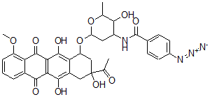 CAS#: 103597-53-1， N-[6-[(3-Acetyl-3,5,12-Trihydroxy-10-Methoxy-6,11-Dioxo-2,4-Dihydro-1H-Tetracen-1-Yl)Oxy]-3-Hydroxy-2-Methyloxan-4-Yl]-4-Azidobenzamide