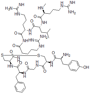 CAS#: 103614-06-8， L-Tyrosyl-D-cysteinylglycyl-L-phenylalanyl-L-cysteinyl-L-arginyl-N2-methyl-L-arginyl-D-leucyl-L-Argininamide cyclic (2-5)-disulfide