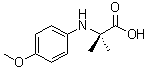 structure of CAS# 103856-06-0, N-(4-Methoxyphenyl)-2-Methylalanine;2-[(4-methoxyphenyl)amino]-2-methylpropanoic acid;MFCD05228759