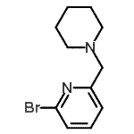 structure of CAS# 103923-00-8, 2-Bromo-6-(1-Piperidylmethyl)Pyridine;2-bromo-6-(piperidin-1-ylmethyl)pyridine;2-bromo-6-(piperidinomethyl)pyridine;2-Bromo-6-piperidin-1-ylmethylpyridine