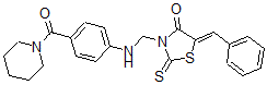CAS#: 104183-46-2， (5Z)-5-(Phenylmethylidene)-3-[[[4-(Piperidine-1-Carbonyl)Phenyl]Amino]Methyl]-2-Sulfanylidene-1,3-Thiazolidin-4-One