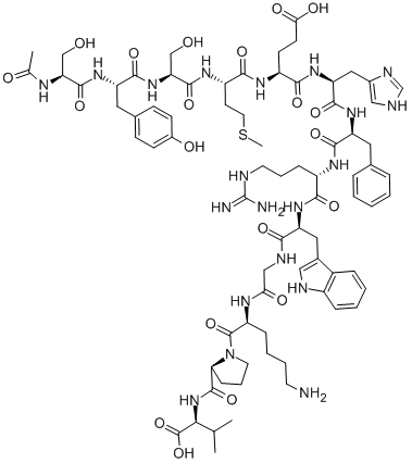 structure of CAS# 10466-28-1, 13-L-Valine-alpha-Melanotropin (Swine);Alpha-Melanotropin (Pig), 13-L-Valine-;Alpha-Msh (1-13), Val(13)-;Alpha-Msh(1-13),Valine(13)-