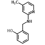structure of CAS# 104768-35-6, 2-{[(4-Methyl-2-Pyridinyl)Amino]Methyl}Phenol;2-([(4-Methyl-2-pyridinyl)amino]methyl)phenol;2-([(4-Methyl-2-pyridinyl)amino]methyl)phenol #;2-[(4-Methyl-pyridin-2-ylamino)-methyl]-phenol