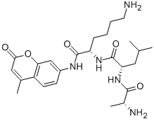 结构式 CAS# 104881-72-3, D-丙氨酰-L-亮氨酰-N-(4-甲基-2-氧代-2H-1-苯并吡喃-7-基)-L-赖氨酰胺