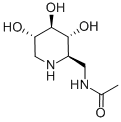 structure of CAS# 105265-96-1, N-[(3S,4R,5R,6R)-4,5-Dihydroxy-6-(Hydroxymethyl)-3-Piperidinyl]-Acetamide;N-[(3S,4R,5R,6R)-4,5-Dihydroxy-6-(Hydroxymethyl)-3-Piperidyl]Acetamide;N-[(3S,4R,5R,6R)-4,5-Dihydroxy-6-(Hydroxymethyl)-3-Piperidinyl]Acetamide;N-[(3S,4R,5R,6R)-4,5-Dihydroxy-6-Methylol-3-Piperidyl]Acetamide