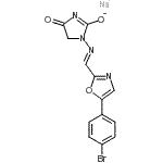 结构式 CAS# 105336-14-9, 钠3-[(E)-{[5-(4-溴苯基)-1,3-恶唑-2-基]亚甲基}氨基]-2,5-二氧代咪唑烷-1-I去