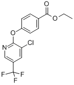 structure of CAS# 105626-86-6, 3-Chloro-2-[4-(Ethoxycarbonyl)Phenoxy]-5-(Trifluoromethyl)Pyridine;BENZOICACID,4-[[3-CHLORO-5-(TRIFLUOROMETHYL)-2-PYRIDINYL]OXY]-,ETHYLESTER;3-Chloro-2-[4-(Ethoxycarbonyl)Phenoxy]-5-(Trifluoromethyl)Pyridine 97%;3-Chloro-2-[4-(Ethoxycarbonyl)Phenoxy]-5-(Trifluoromethyl)Pyridine97%