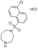 structure of CAS# 105637-50-1, 1-[(5-Chloro-1-Naphthalenyl)Sulfonyl]Hexahydro-1H-1,4-Diazepine Hydrochloride (1:1);1-[(5-Chloro-1-Naphthyl)Sulfonyl]-1,4-Diazepane Hydrochloride;1-(5-Chloronaphthalene-1-Sulfonyl)-1H-Hexahydro-1,4-Diazepine Hcl;1-(5-Chloronaphthalenesulfonyl)Homopiperazine Hydrochloride