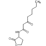 structure of CAS# 106983-27-1, 3-Oxo-N-(2-Oxotetrahydro-3-Furanyl)Octanamide;N-(3X-Oxooctanoyl)-DL-homoserine lactone;N-3-oxo-octanoyl-L-Homoserine lactone
