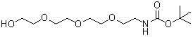 structure of CAS# 106984-09-2, 13-Hydroxy-5,8,11-Trioxa-2-Azatridecanoic Acid 1,1-Dimethylethyl Ester;(2-{2-[2-(2-Hydroxy-Ethoxy)-Ethoxy]-Ethoxy}-Ethyl)-Carbamic Acid Tert-Butyl Ester;1-Boc-Amino-3,6,9-Trioxaundecanyl-11-Ol;N-BOC-AMINOEHTOXY-ETHOXY-ETHOXY-ETHANOL