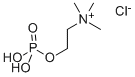 structure of CAS# 107-73-3, Trimethyl-(2-Phosphonooxyethyl)Azanium Chloride;Trimethyl-(2-Phosphonooxyethyl)Ammonium Chloride;Phosphorylcholine
