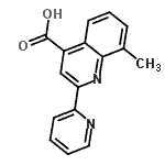 structure of CAS# 107027-35-0, 8-Methyl-2-(2-Pyridinyl)-4-Quinolinecarboxylic Acid;8-methyl-2-(2-pyridyl)quinoline-4-carboxylic acid;8-methyl-2-(pyridin-2-yl)quinoline-4-carboxylic acid;8-methyl-2-pyridin-2-ylquinoline-4-carboxylic acid