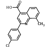 structure of CAS# 107027-43-0, 2-(4-Chlorophenyl)-8-Methyl-4-Quinolinecarboxylic Acid;2-(4-Chlorophenyl)-8-methyl-4-quinolinecarboxylic acid;2-(4-Chlorophenyl)-8-methyl-4-quinolinecarboxylic acid #;2-(4-Chlorophenyl)-8-methylquinoline-4-carboxylic acid