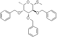 structure of CAS# 107802-80-2, Methyl 2,3,4-Tri-O-Benzyl-6-Deoxy-1-Thio-beta-L-Galactopyranoside;Methyl 2,3,4-Tri-O-benzyl-1-thio-β-L-fucopyranoside;Methyl 2,3,4-tri-O-benzyl-b-L-thiofucopyranoside