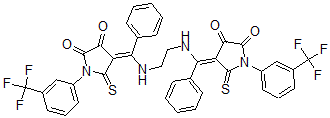 CAS#: 107888-01-7， (4E)-4-[[2-[[(E)-[4,5-Dioxo-2-Sulfanylidene-1-[3-(Trifluoromethyl)Phenyl]Pyrrolidin-3-Ylidene]-Phenylmethyl]Amino]Ethylamino]-Phenylmethylidene]-5-Sulfanylidene-1-[3-(Trifluoromethyl)Phenyl]Pyrrolidine-2,3-Dione