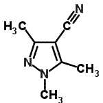 structure of CAS# 108161-13-3, 1,3,5-Trimethyl-1H-Pyrazole-4-Carbonitrile;1,3,5-trimethyl-1H-pyrazole-4-carbonitrile;1,3,5-trimethylpyrazole-4-carbonitrile;4-Cyano-1,3,5-trimethylpyrazole