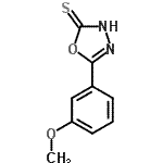 structure of CAS# 108413-55-4, 5-(3-Methoxyphenyl)-1,3,4-Oxadiazole-2-Thiol;1,3,4-oxadiazole-2-thiol, 5-(3-methoxyphenyl);5-(3-Methoxy-phenyl)-[1,3,4]oxadiazole-2-thiol;5-(3-methoxyphenyl)-1,3,4-oxadiazole-2-thiol