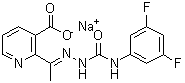 结构式 CAS# 109293-98-3, 2-{(1E)-N-[(3,5-二氟苯基)氨基甲酰]乙烷亚肼基基}烟酸钠