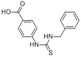 structure of CAS# 109310-93-2, 4-[[[(Phenylmethyl)Amino]Thioxomethyl]Amino]-Benzoic Acid;4-[[(Phenylmethylamino)-Thioxomethyl]Amino]Benzoate;4-(Benzylthiocarbamoylamino)Benzoate;Zinc00276747