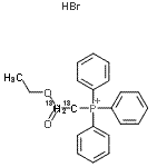 结构式 CAS# 109376-35-4, (2-乙氧基-2-氧代乙基-1,2-<sup>13</sup>C<sub>2</sub>)三苯基-鏻氢溴酸盐(1:1)