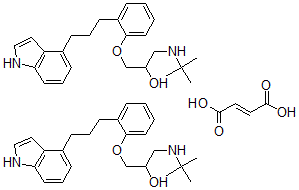CAS#: 109920-83-4， 1-(1,1-Dimethylethylamino)-3-(2-(3-(1H-indol-4-yl)propyl)phenoxy)-2-propanol fumarate