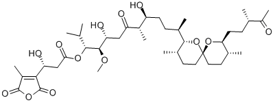 structure of CAS# 109946-35-2, Tautomycin;[(1R,2R,3R,6S,7S,10R)-10-[(2S,3S,6R,8S,9R)-3,9-Dimethyl-8-[(3S)-3-Methyl-4-Oxo-Pentyl]-1,7-Dioxaspiro[5.5]Undecan-2-Yl]-3,7-Dihydroxy-1-Isopropyl-2-Methoxy-6-Methyl-5-Oxo-Undecyl] (3R)-3-Hydroxy-3-(4-Methyl-2,5-Dioxo-3-Furyl)Propanoate;(3R)-3-Hydroxy-3-(4-Methyl-2,5-Dioxo-3-Furyl)Propanoic Acid [(1R,2R,3R,6S,7S,10R)-10-[(2S,3S,6R,8S,9R)-3,9-Dimethyl-8-[(3S)-3-Methyl-4-Oxopentyl]-1,7-Dioxaspiro[5.5]Undecan-2-Yl]-3,7-Dihydroxy-1-Isopropyl-2-Methoxy-6-Methyl-5-Oxoundecyl] Ester;(3R)-3-(2,5-Diketo-4-Methyl-3-Furyl)-3-Hydroxy-Propionic Acid [(1R,2R,3R,6S,7S,10R)-3,7-Dihydroxy-1-Isopropyl-5-Keto-10-[(2S,3S,6R,8S,9R)-8-[(3S)-4-Keto-3-Methyl-Pentyl]-3,9-Dimethyl-1,7-Dioxaspiro[5.5]Undecan-2-Yl]-2-Methoxy-6-Methyl-Undecyl] Ester