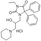 CAS#: 110427-55-9， 3-Ethyl-1-(2-Hydroxy-3-Piperidin-1-Ium-1-Ylpropyl)-5,5-Diphenylimidazolidine-2,4-Dione Chloride