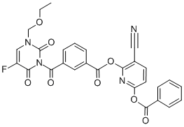 CAS#: 110690-43-2， Benzoic Acid 3-[[3-(Ethoxymethyl)-5-Fluoro-3,6-Dihydro-2,6-Dioxo-1(2H)-Pyrimidinyl]Carbonyl]-,6-(Benzoyloxy)-3-Cyano-2-Pyridinyl Ester