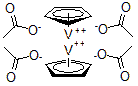 structure of CAS# 11077-92-2, Tetrakis(m-acetato)di-p-cyclopentadienyldivanadium;Tetrakis(acetato)bis(cyclopentadienyl)divanadium(III)
