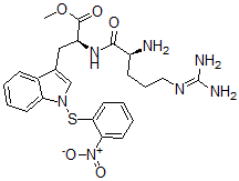 CAS#: 110800-95-8， Methyl (2S)-2-[[(2S)-2-Amino-5-(Diaminomethylideneamino)Pentanoyl]Amino]-3-[1-(2-Nitrophenyl)Sulfanylindol-3-Yl]Propanoate