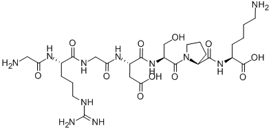 structure of CAS# 111119-28-9, Glycyl-L-Arginylglycyl-L-alpha-Aspartyl-L-Seryl-L-Prolyl-L-Lysine;(2S)-6-Amino-2-[[(2S)-1-[(2S)-2-[[(2S)-2-[[2-[[(2S)-2-[(2-Aminoacetyl)Amino]-5-Guanidino-Pentanoyl]Amino]Acetyl]Amino]-4-Hydroxy-4-Oxo-Butanoyl]Amino]-3-Hydroxy-Propanoyl]Pyrrolidine-2-Carbonyl]Amino]Hexanoic Acid;(2S)-6-Amino-2-[[[(2S)-1-[(2S)-2-[[(2S)-2-[[2-[[(2S)-2-[(2-Amino-1-Oxoethyl)Amino]-5-Guanidino-1-Oxopentyl]Amino]-1-Oxoethyl]Amino]-4-Hydroxy-1,4-Dioxobutyl]Amino]-3-Hydroxy-1-Oxopropyl]-2-Pyrrolidinyl]-Oxomethyl]Amino]Hexanoic Acid;(2S)-6-Amino-2-[[(2S)-1-[(2S)-2-[[(2S)-2-[[2-[[(2S)-2-(Glycylamino)-5-Guanidino-Pentanoyl]Amino]Acetyl]Amino]-4-Hydroxy-4-Keto-Butanoyl]Amino]-3-Hydroxy-Propanoyl]Pyrrolidine-2-Carbonyl]Amino]Hexanoic Acid