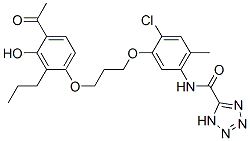 CAS#: 111130-13-3， N-(5-(3-(4-Acetyl-3-hydroxy-2-propylphenoxy)propoxy)-4-chloro-2-methylphenyl)-1H-tetrazole-5-carboxamide monosodium salt