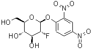 structure of CAS# 111495-86-4, 2,4-Dinitrophenyl 2-Deoxy-2-Fluoro-beta-D-Glucopyranoside;