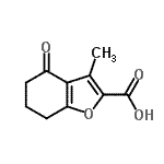 structure of CAS# 112579-43-8, 3-Methyl-4-Oxo-4,5,6,7-Tetrahydro-1-Benzofuran-2-Carboxylic Acid;3-methyl-<wbr>4-oxo-4,5<wbr>,6,7-tetr<wbr>ahydroben<wbr>zofuran-2<wbr>-carboxyl<wbr>ic acid;3-Methyl-<wbr>4-oxo-4,5<wbr>,6,7-tetr<wbr>ahydro-be<wbr>nzofuran-<wbr>2-carboxy<wbr>lic acid;3-Methyl-<wbr>4-oxo-4,5<wbr>,6,7-tetr<wbr>ahydro-be<wbr>nzofuran-<wbr>2-carboxy<wbr>licacid