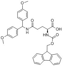 structure of CAS# 113534-17-1, N-[Bis(4-Methoxyphenyl)Methyl]-N2-[(9H-Fluoren-9-Ylmethoxy)Carbonyl]-L-Glutamine