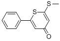 structure of CAS# 113544-16-4, 2-(Methylthio)-6-Phenyl-4H-Thiopyran-4-One;2-Methylthio-6-Phenyl-4H-Thiopyran-4-One