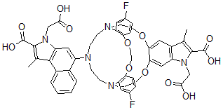 CAS#: 113731-92-3， 2,3-9,8-Bis(1-Fluoro-3,4-Benzo)-14,15-(1-Carboxymethyl-2-Carboxy-3-Methyl-5,6-Indolo)-21-(1-Carboxymethyl-2-Carboxy-3-Methyl-8-Benz(E)Indolyl)-4,7,13,16-Tetraoxa-1,10,21-Triazabicyclo(8.8.5)-Tricosane