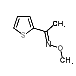 结构式 CAS# 114773-97-6, (1E)-N-甲氧基-1-(2-噻吩基)乙烷亚胺