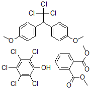 CAS 登录号:116189-57-2, 1,2-苯二甲酸二甲酯与五氯苯酚和1,1'-(2,2,2-三氯乙亚基)二(4-甲氧基苯)的混合物