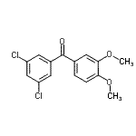 structure of CAS# 116412-97-6, (3,5-Dichlorophenyl)(3,4-Dimethoxyphenyl)Methanone;3,5-Dichloro-3',4'-dimethoxybenzophenone